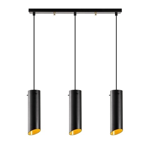 Lustra Sivani MR - 977, Opviq, 60 x 8 x 114 cm, 3 x E27, 100W, negru/galben