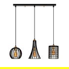 Lustra Fellini MR - 934, Opviq, 70 x 23 x 130 cm, 3 x E27, 100W, negru