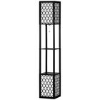 HOMCOM Lampa de podea coloana din MDF si plastic PP cu 2 rafturi, pentru camera de zi, studiu si dormitor, 26x26x156cm, alb si negru | AOSOM RO