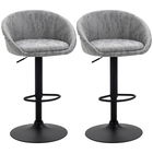 HOMCOM Set 2 Scaune de Bar cu inaltime reglabila Scaun rotativ, invelis din piele PU, 57x50x84-104cm, Gri | AOSOM RO