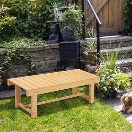 Outsunny Banca de Exterior Impermeabila 2 Locuri din Lemn de Brad 110x38x35cm