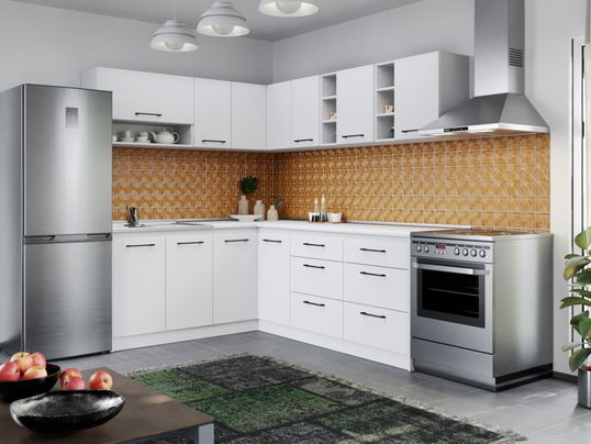 Set Mobila Bucatarie Colt Mina Pure 180*220 Alb C67