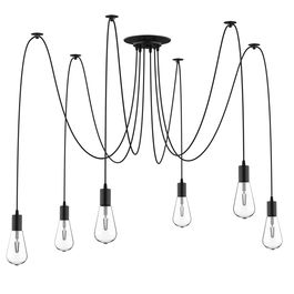 Homcom candelabru suspendat, 6 lumini, Ф340x160cm, negru | Aosom Ro