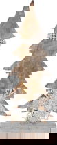 Decoratiune Xmas Tree w pearls , 17x5.8x43 cm, lemn de mango, alb/crem