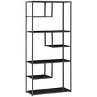 HOMCOM Biblioteca cu 7 nivele din PAL si otel pentru sufragerie, dormitor si birou, 83x34x180 cm, negru | AOSOM RO