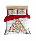 Lenjerie de pat dubla Xmas-446 Pearl Home, 3 piese, amestec bumbac, multicolor