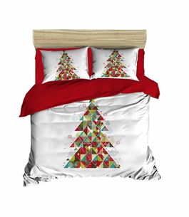 Lenjerie de pat dubla Xmas-456 Pearl Home, 3 piese, amestec bumbac, multicolor