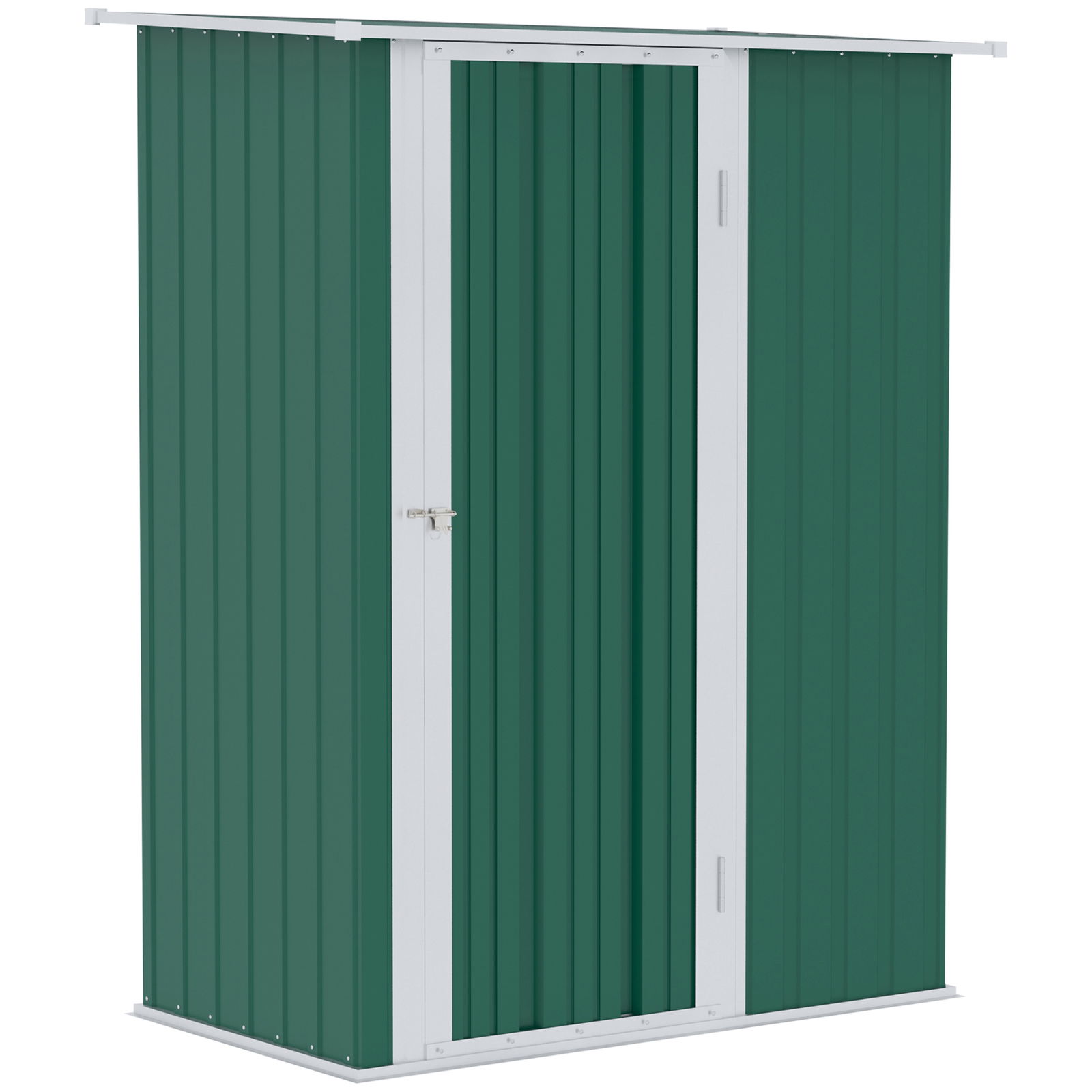 Outsunny Dulap pentru gradina pentru scule din tabla de otel, adapost pentru gradina in otel cu usi culisante, 142x84x189cm, verde inchis