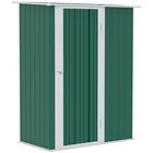 Outsunny Dulap pentru gradina pentru scule din tabla de otel, adapost pentru gradina in otel cu usi culisante, 142x84x189cm, verde inchis