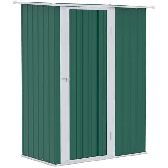 Outsunny Dulap pentru gradina pentru scule din tabla de otel, adapost pentru gradina in otel cu usi culisante, 142x84x189cm, verde inchis