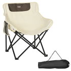 Outsunny Scaun pentru camping, pliant, din material Oxford si otel, cu buzunar pentru obiecte si husa pentru transport inclusa, 61x54x66 cm, alb | AOSOM RO