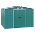 Outsunny Sopron de Gradina Pentru Unelte din Tabla de Otel, Magazie de Gradina din Otel cu Usi Glisante, 260x206x179 cm, Verde | AOSOM RO