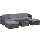 Outsunny Set din 7 Piese Living pentru exterior din Rattan , Sur | Aosom Ro