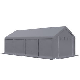 Outsunny Cort de petrecere 4 x 8 m pentru exterior, Cort pavilion , Gri inchis | Aosom Ro