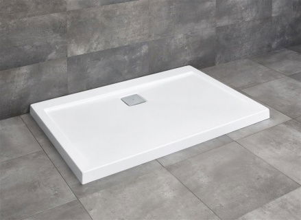 Cadita dus dreptunghiulara Radaway Argos D 120 x 90 x H5 cm, alb