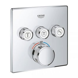 Baterie dus Grohe Grohtherm Smartcontrol termostatata cu 3 iesiri, patrata