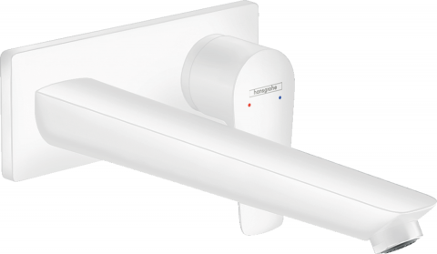 Baterie lavoar Hansgrohe Talis E cu pipa 225 mm, montaj incastrat, alb mat