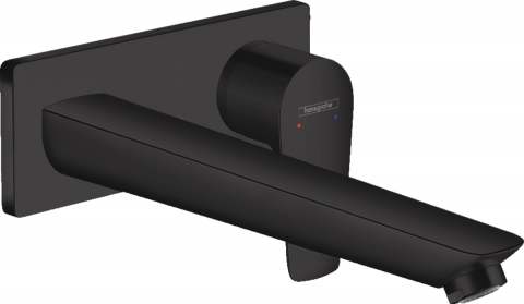 Baterie lavoar Hansgrohe Talis E cu pipa 225 mm, montaj incastrat, negru mat