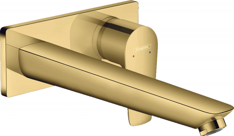 Baterie lavoar Hansgrohe Talis E cu pipa 225 mm, montaj incastrat, auriu