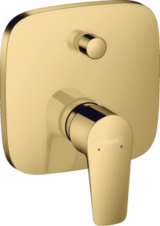 Baterie cada si dus Hansgrohe Talis E cu montaj incastrat, auriu
