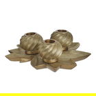 Suport pentru lumanari InArt, 3 lumanari, 36x35 cm, polirasina, auriu
