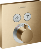Baterie dus Hansgrohe ShowerSelect termostatata cu 2 functii, bronz periat