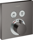 Baterie dus Hansgrohe ShowerSelect termostatata cu 2 functii, negru periat