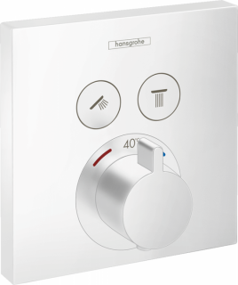 Baterie dus Hansgrohe ShowerSelect termostatata cu 2 functii, alb mat