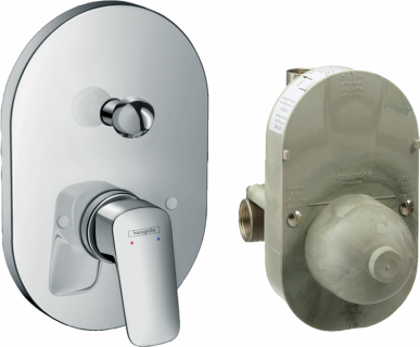 Baterie cada si dus Hansgrohe Logis cu montaj incastrat, corp incastrat inclus