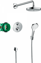 Sistem dus incastrat termostatat Hansgrohe Ecostat S cu 2 consumatori
