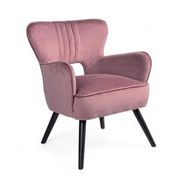 Scaun, Adila, Bizzotto, 72x68x88 cm, lemn de fag/catifea, roz pudra