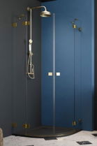 Cabina de dus Radaway Essenza Pro Gold PDD cu usi batante, 80x100 cm