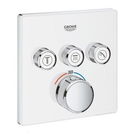 Baterie dus patrata Grohe Grohtherm SmartControl cu 3 iesiri alba