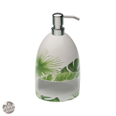 Dozator pentru detergent de vase cu suport pentru burete New Leaves, Versa, Ø11x20.5 cm, ceramica
