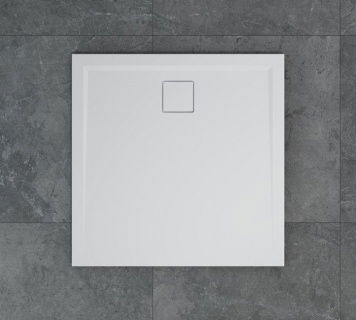 Cadita dus SanSwiss Livada W20Q 80x80xH3,5 cm marmura sintetica alba