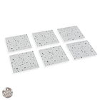 Set 6 suporturi pentru pahare Grey, Versa, 10x10 cm, sticla