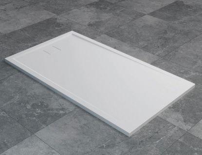 Cadita de dus SanSwiss Livada W20A 160x90xH3,7 cm marmura sintetica alba