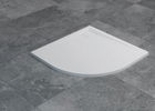 Cadita de dus SanSwiss Livada W20R semirotunda 80x80xH3,5 cm marmura sintetica alba