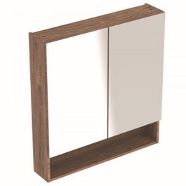 Dulap cu oglinda Geberit Selnova Square cu doua usi 78,8x17,5xH85 cm maro