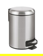 Cos de gunoi cu pedala, Wenko, Leman, mecanism cu inchidere lenta, 3 L, 17 x 22.5 x 25 cm, inox/polipropilena, gri