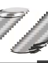 Cos de gunoi cu pedala, Wenko, Leman, mecanism cu inchidere lenta, 3 L, 17 x 22.5 x 25 cm, inox/polipropilena, gri