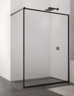 Cabina dus Walk-in SanSwiss Easy Loft 79 profil negru 100xH200 cm