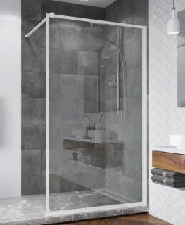 Cabina dus Walk-in SanSwiss Easy Loft 79 profil alb 100xH200 cm
