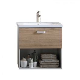 Set PROMO mobilier si lavoar Kolpasan Evelin stejar 61x44xH65 cm