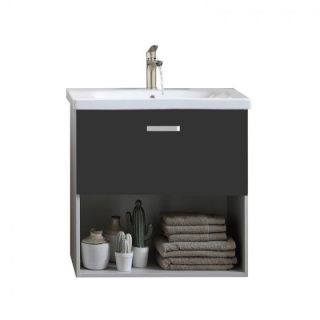 Set PROMO mobilier si lavoar Kolpasan Evelin gri 77x44xH65 cm