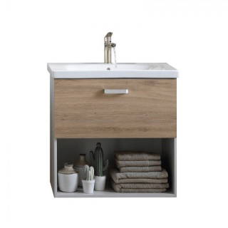 Set PROMO mobilier si lavoar Kolpasan Evelin stejar 77x44xH65 cm
