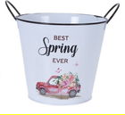 Set 3 ghivece Best spring ever, metal, multicolor
