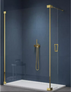 Cabina dus Walk-In Cadura CADUO 120XH200 cm profil auriu sticla Shade