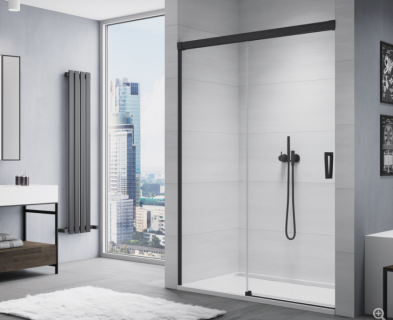 Usa de nisa culisanta SanSwiss Cadura CAS2 100 x H200 cm profil negru mat