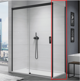 Perete lateral SanSwiss Cadura CAST 80 x H200 cm profil negru mat